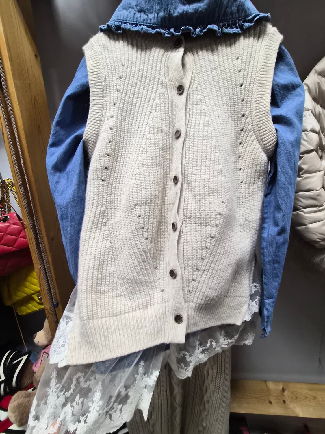 마크제이콥스프릴데님. 레이스니트. 니트케이블 롱스커트 상품이미지4