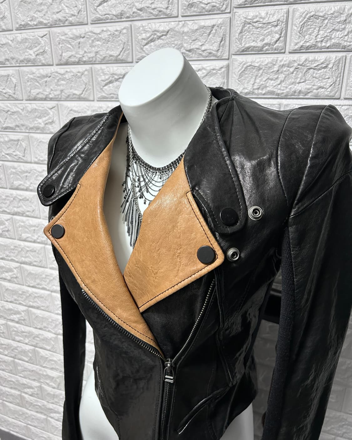 Black Lambskin Lamb Skim Slim Jacket 상품이미지2