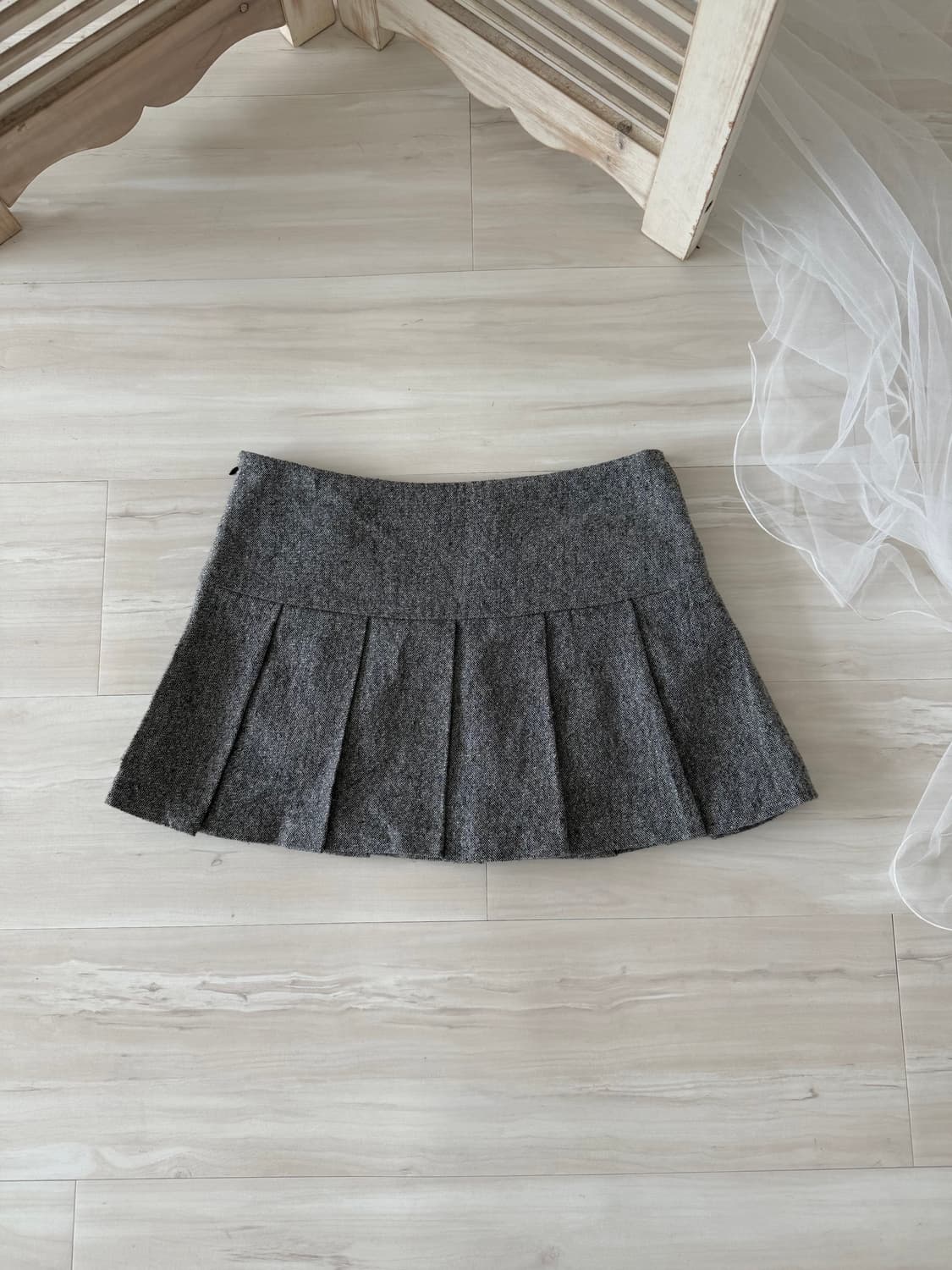 Gray pleated mini skirt 상품이미지4