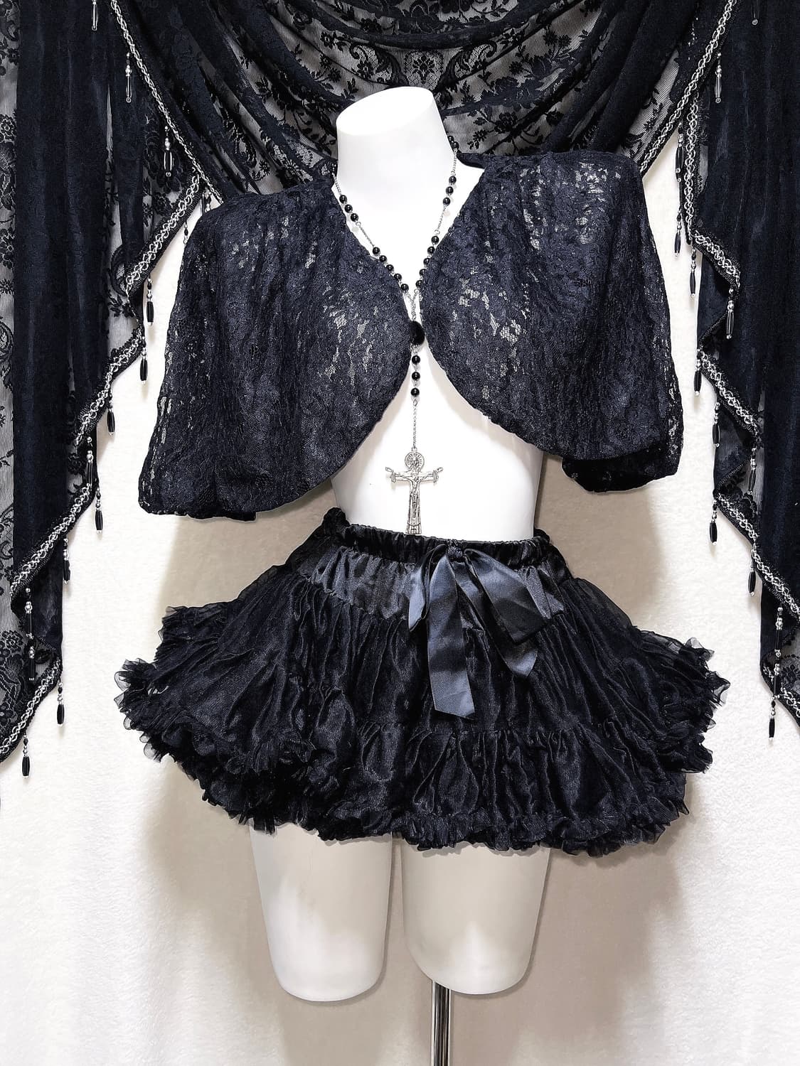 로맨틱고딕 고스로리 레이스 볼레로 가디건 다크페어리 갸루 오리엔탈 핀터 상품이미지1