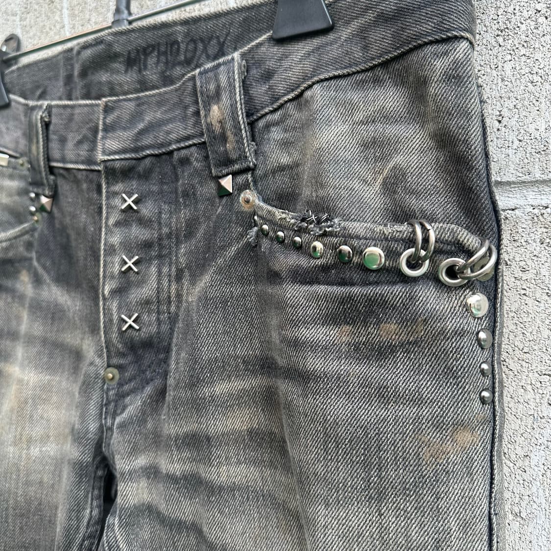 (MPH) pocket detail mudwash flared jeans 상품이미지3