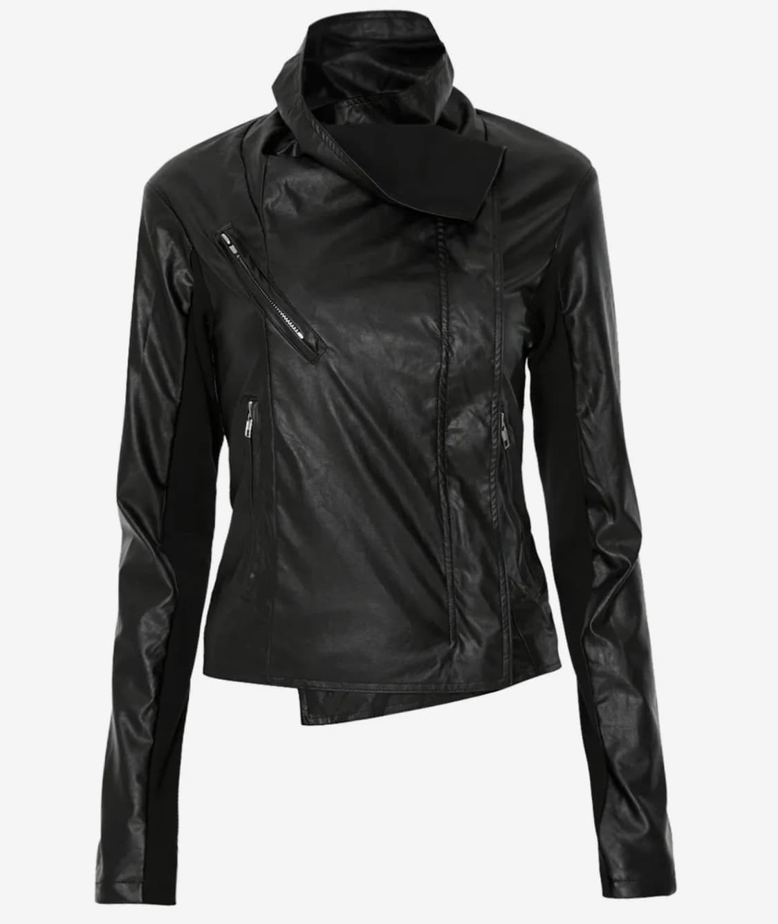 플레어업 Asymmetrical Biker Leather Jacket 상품이미지1