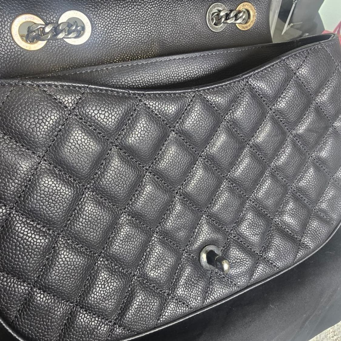 [중고/정품] 샤넬 캐비어 스킨 CC 로고 라운드 숄더백 크로스백 상품이미지9