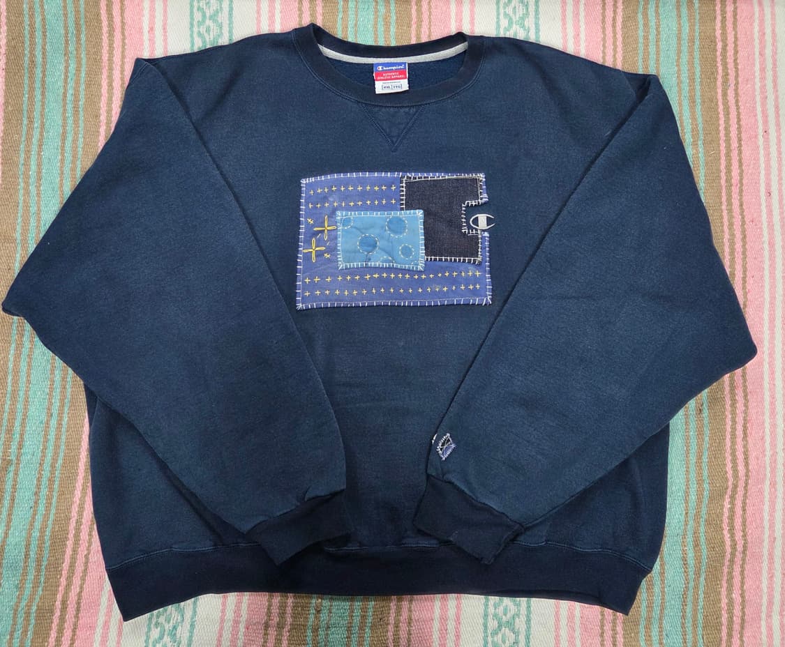 챔피온 패치워크 맨투맨 상품이미지1