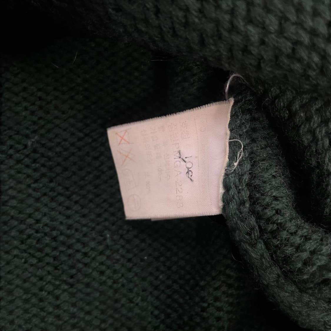 폴로 랄프로렌 90s 라이언 쉴드 패치 울 라운드 니트 다크그린 상품이미지5