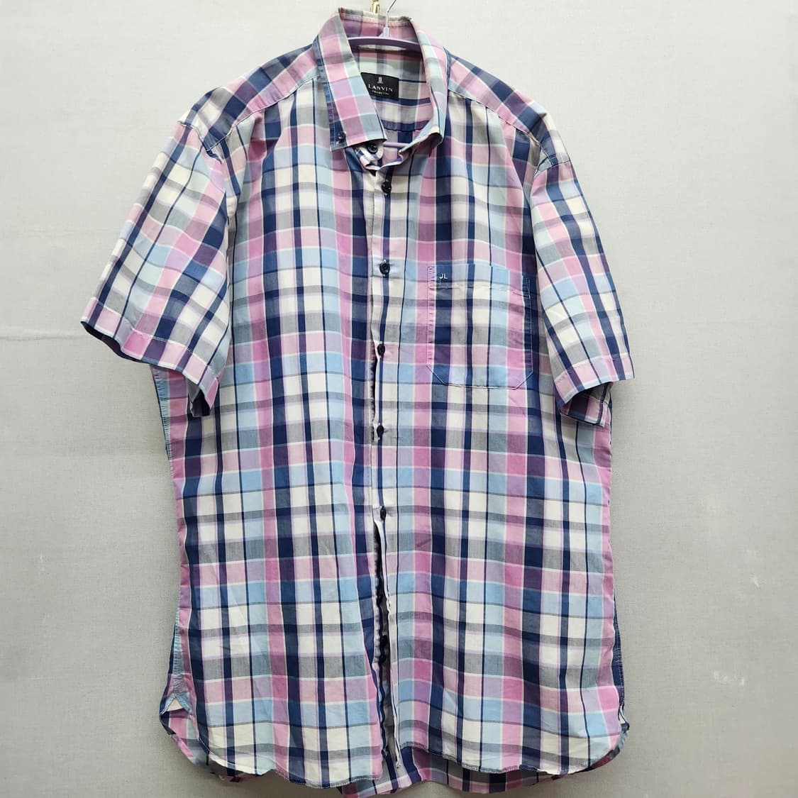 랑방 원포켓 로고자수 체크 반팔셔츠 105(L~XL) 상품이미지1