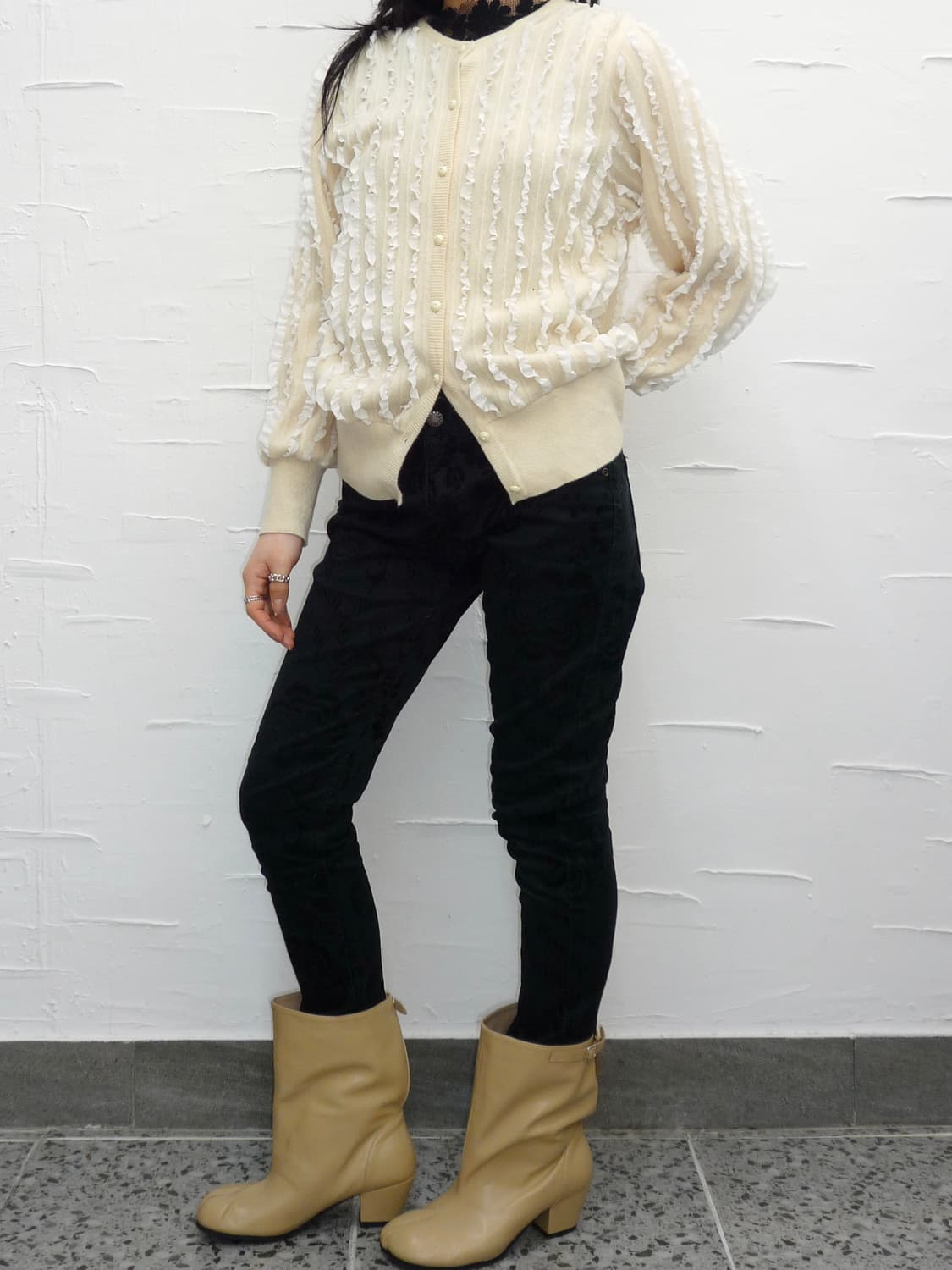 cream cascade knit cardigan 상품이미지2