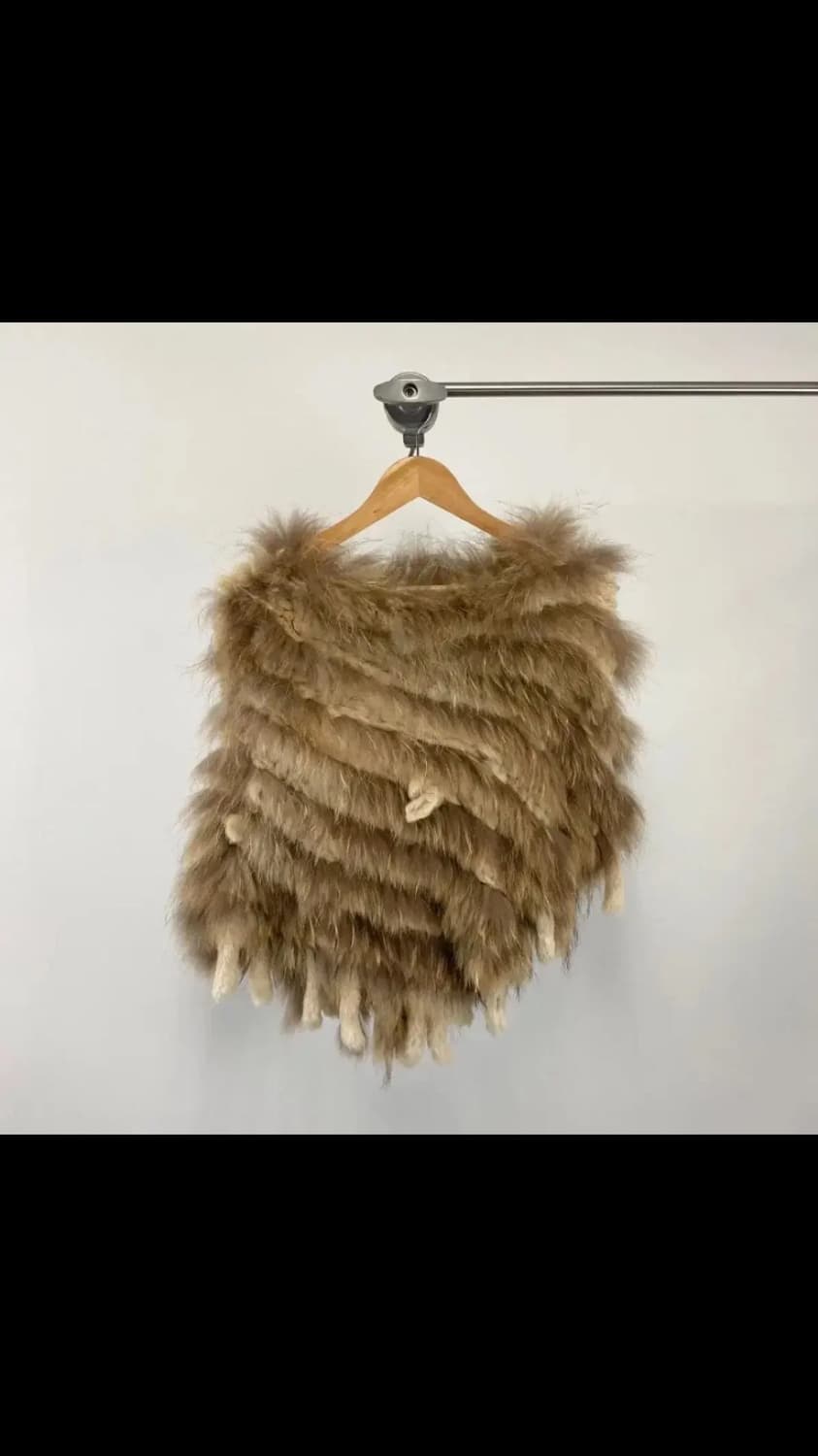 빈티지 ROSE BUD 라쿤 래빗 퍼 케이프 상품이미지1