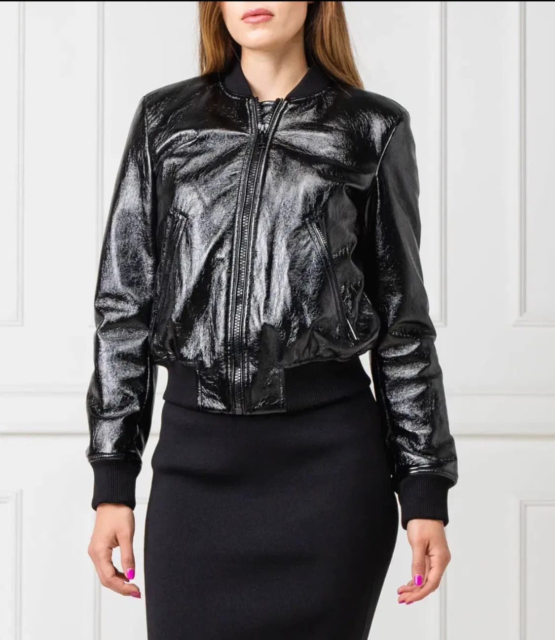 마이클코어스 에나멜 자켓 점퍼 레더 자켓 가죽 자켓 항공점퍼 상품이미지1