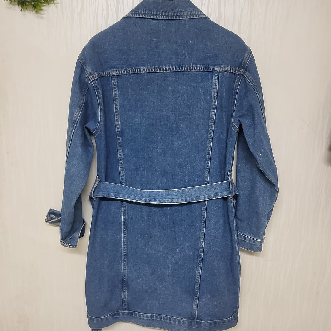 벨티드 데님 트렌치코트 겸 청 원피스 여자 90 55 상품이미지1