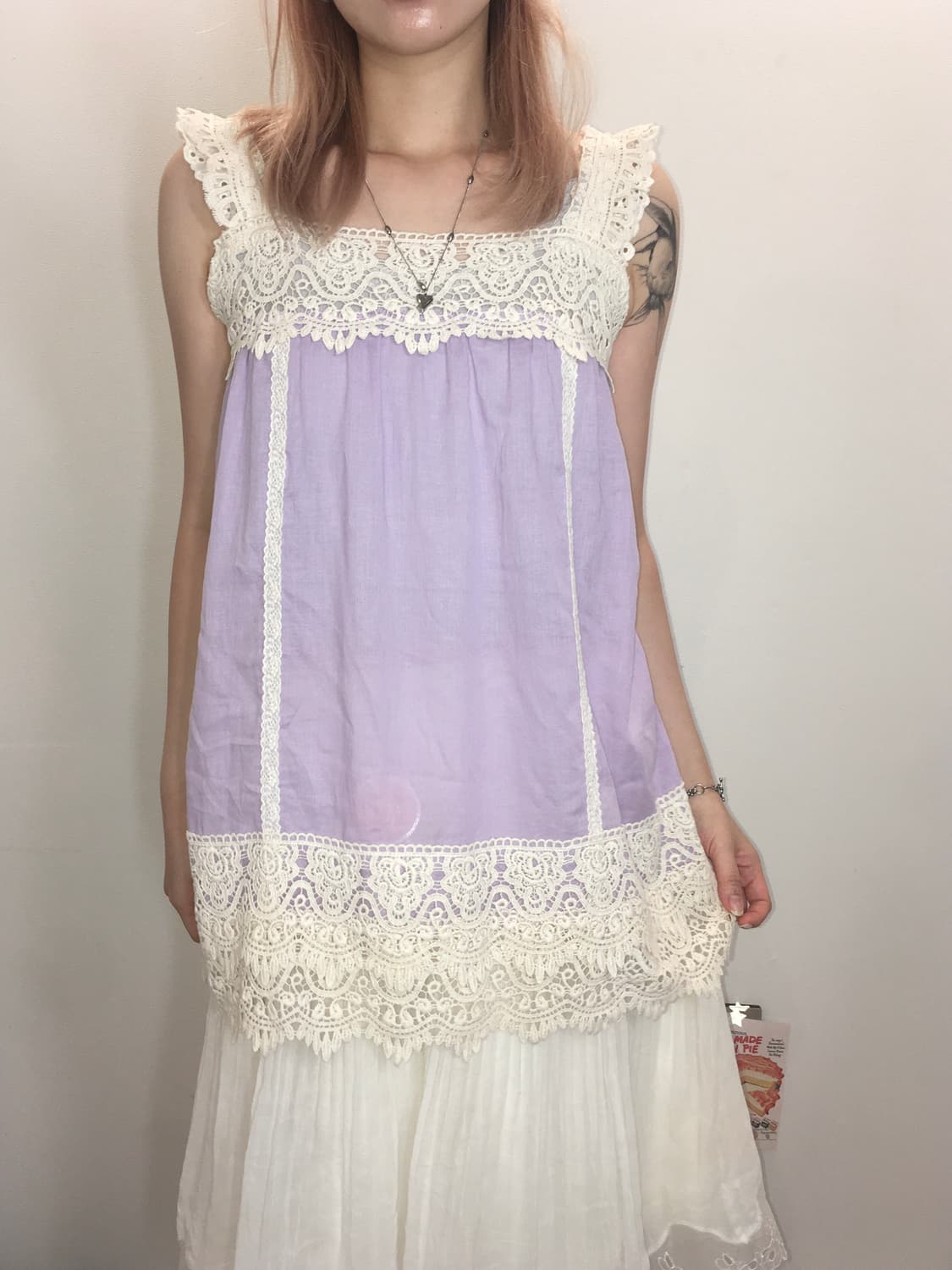 jpn vintage palepurple lace sleeveless 상품이미지1