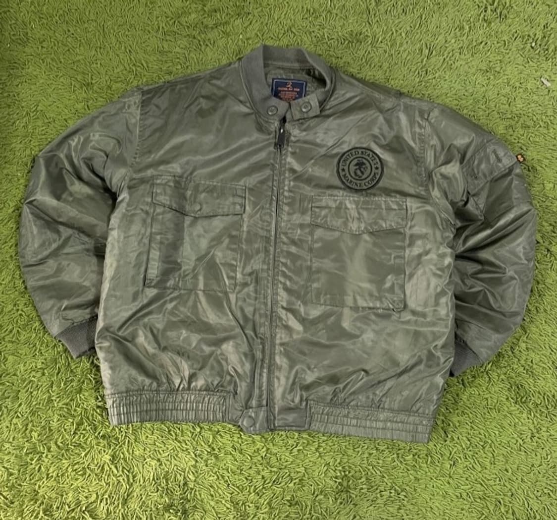 USA 공군 MA-1 카키 항공점퍼 자켓 105/XL 상품이미지1