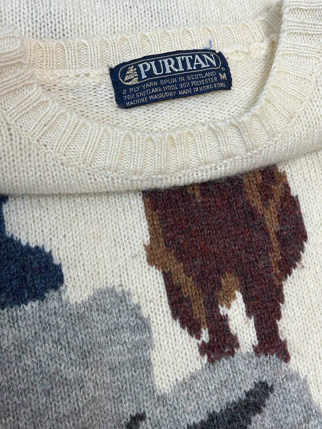 빈티지 퓨리턴 셔틀랜드 울 산양 니트 상품이미지5