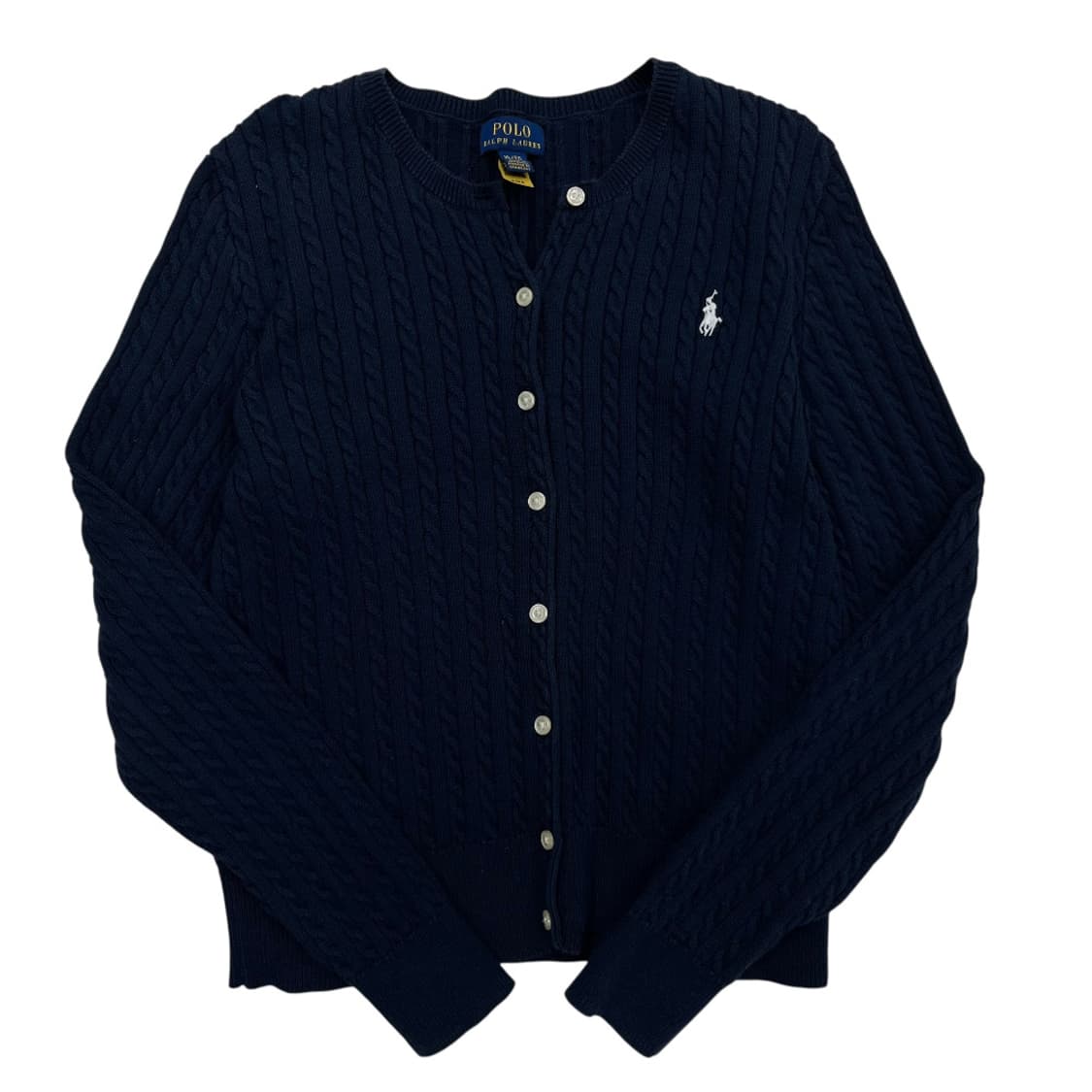 폴로 랄프로렌 화이트포니 네이비 꽈배기 가디건 XL 상품이미지2