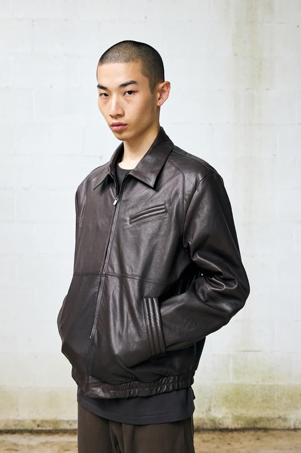 해칭룸 가죽 자켓 (다크 브라운) 상품이미지3