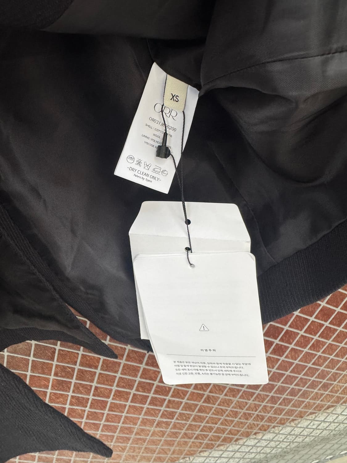 ORR 오르 테일러카라 헤링본 울 클래식 블랙 블레이저 자켓 S 새상품 상품이미지4