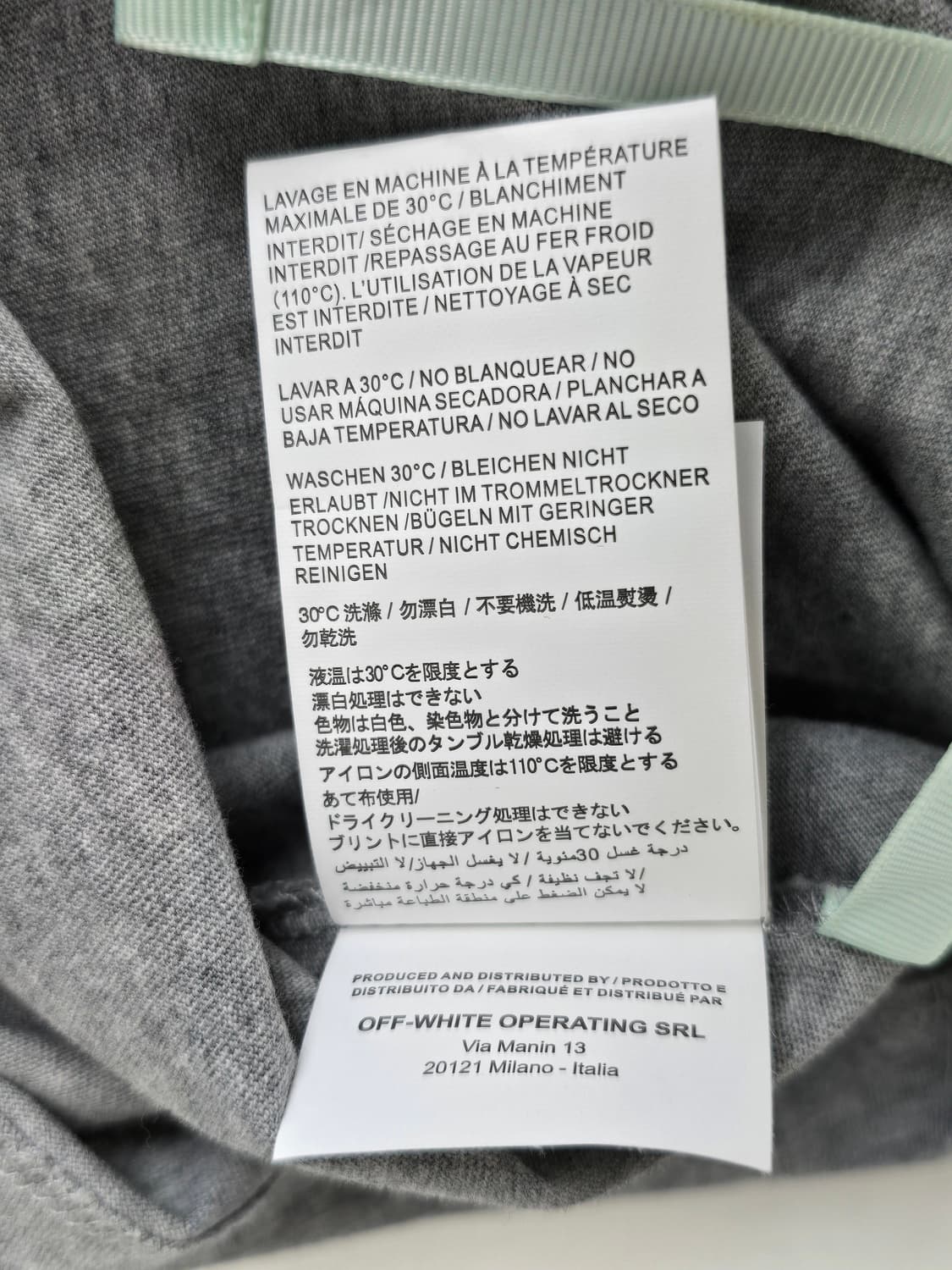 오프화이트 18-19 fw 옐로우 에로우 반팔 티셔츠 그레이 L 상품이미지7