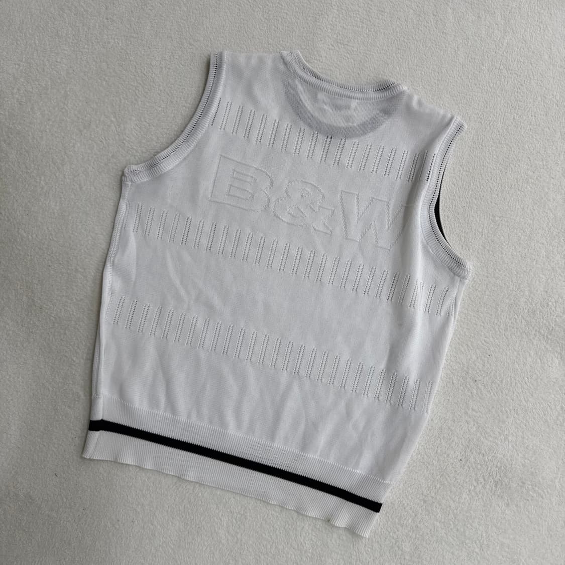 실측확인 블랙앤화이트 니트 베스트 0327T 상품이미지2