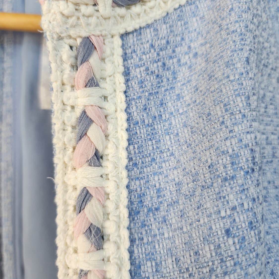 레니본 트위드 크롭 자켓 블루 상품이미지3