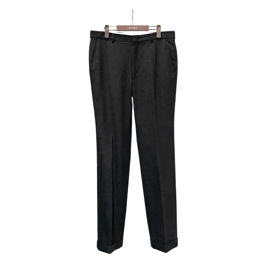 BALENCIAGA 발렌시아가 울 슬랙스 핀턱 롤업 디테일 차콜 상품이미지1