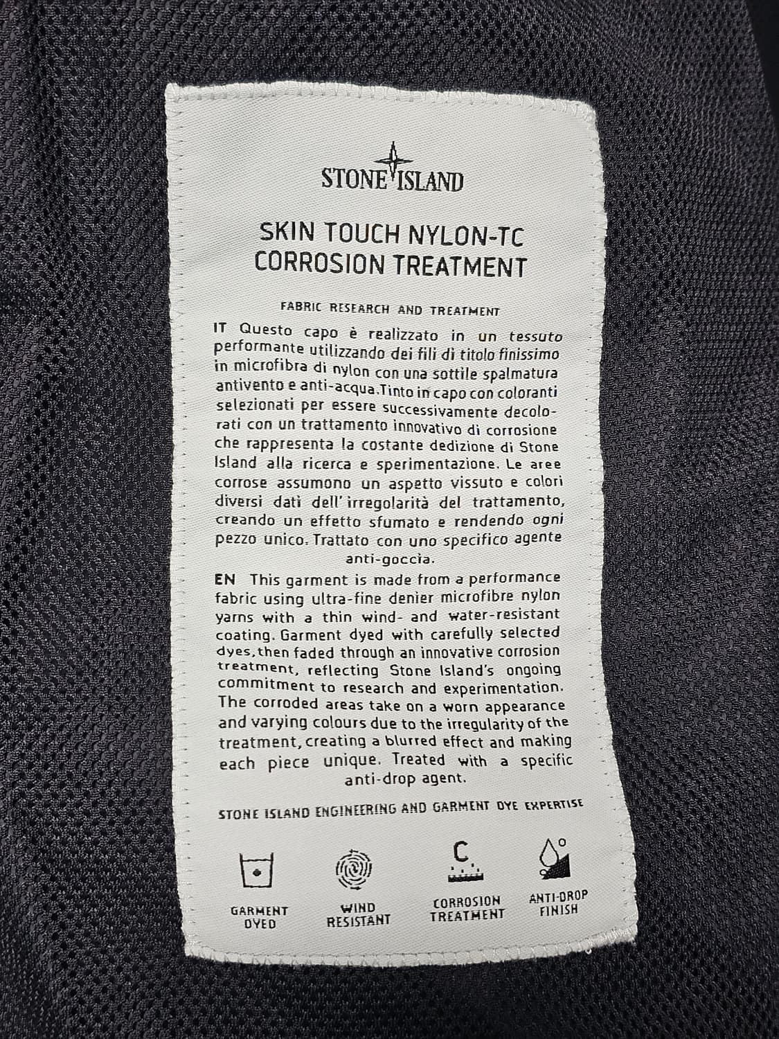 스톤아일랜드 스킨 터치 나일론-TC 코로즌 트리트먼트 후드 자켓(새상품) 상품이미지7