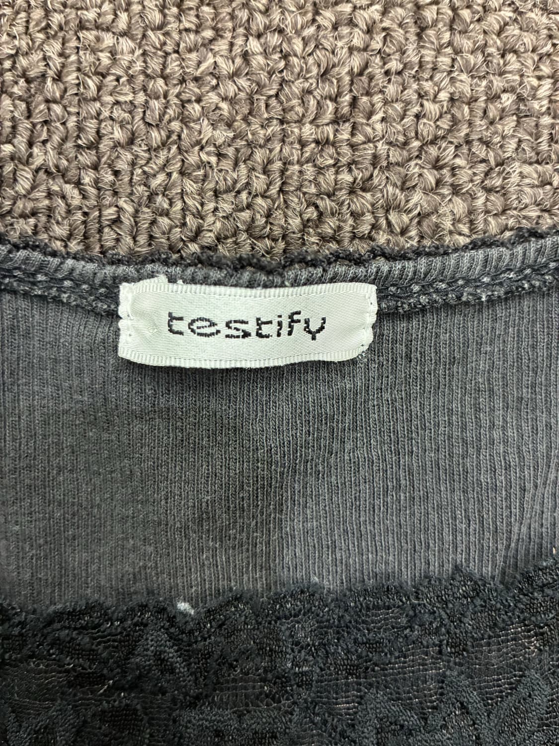 M)Japanese vintage 여성 레이스 디테일 차콜 나시 상품이미지3