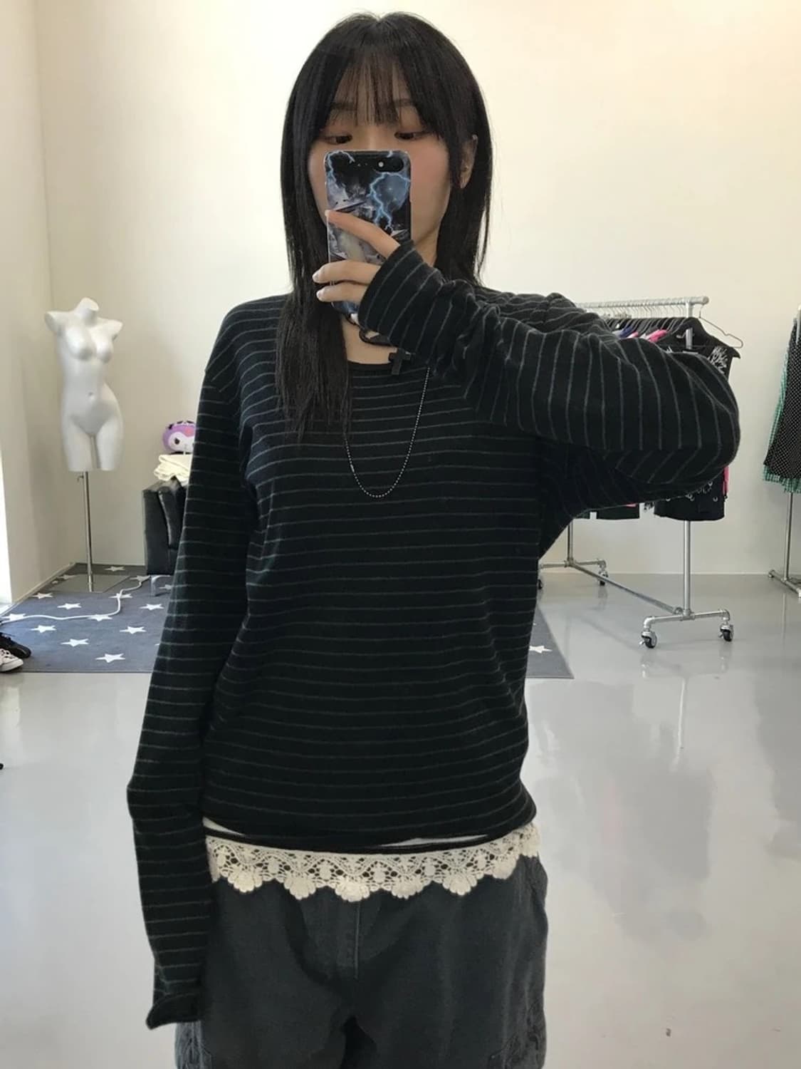 JPN 스트라이프 롱 슬리브 상품이미지1
