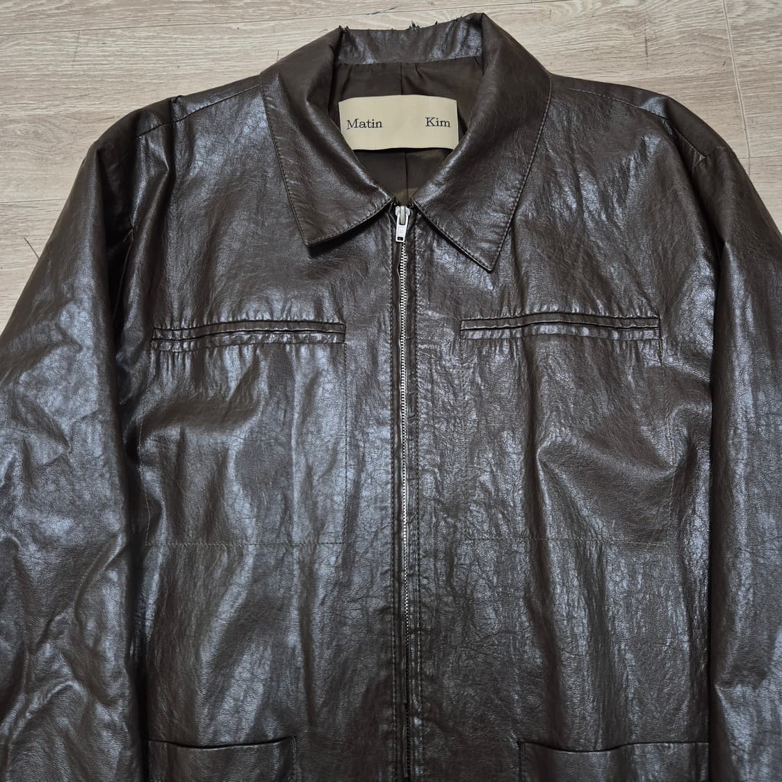 마뗑킴 빈티지 레더 라이더 가죽자켓 XL(105) 상품이미지2
