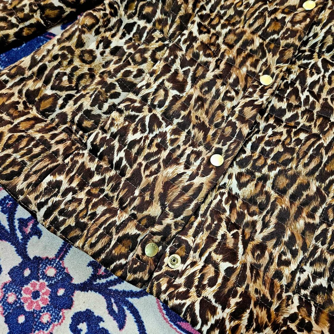 Viaggio Blu in Japan 레오파드 패딩 버튼 셔츠 자켓 상품이미지3