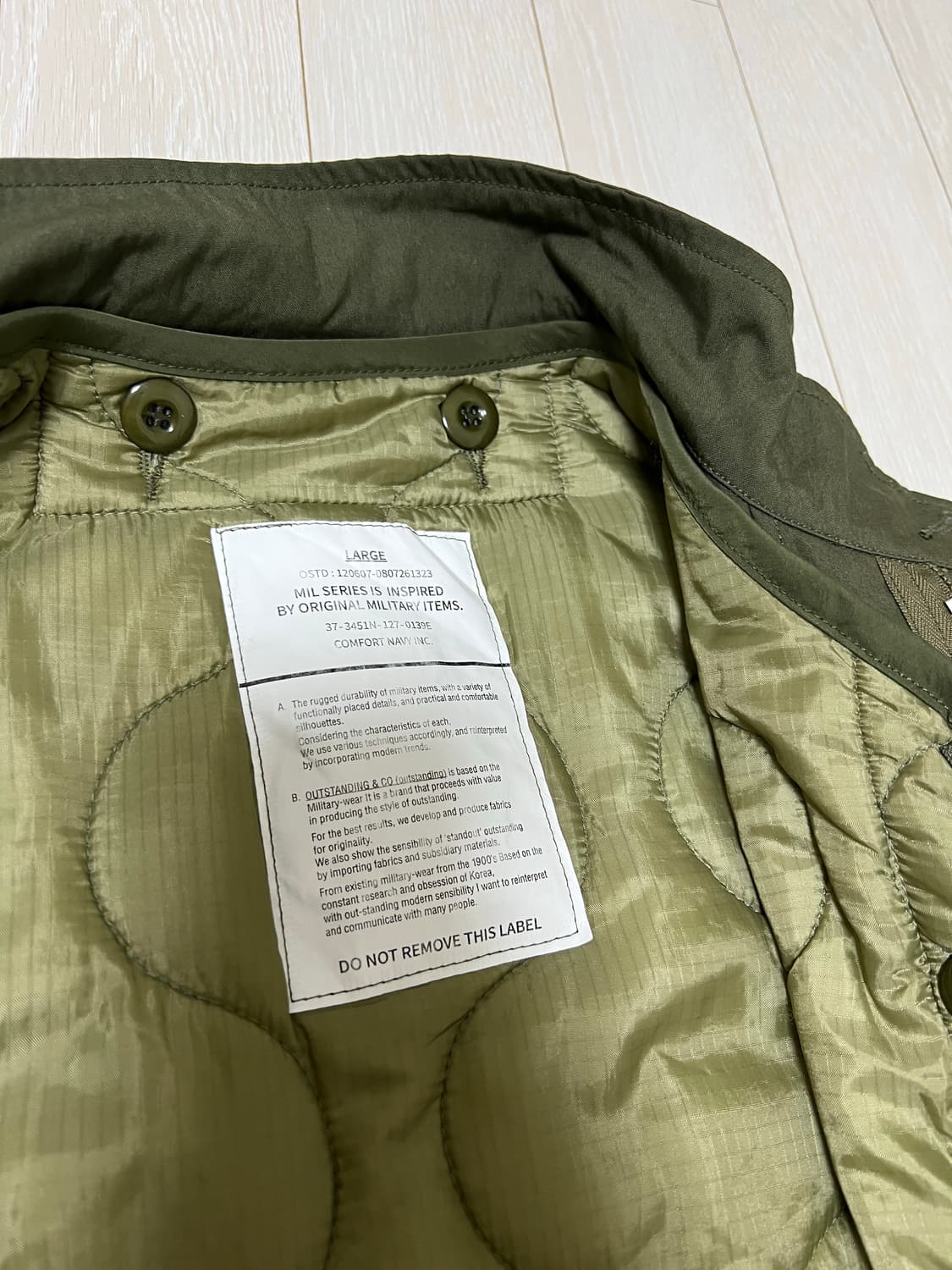 아웃스텐딩 M65 피쉬테일 개파카 자켓 L 상품이미지5