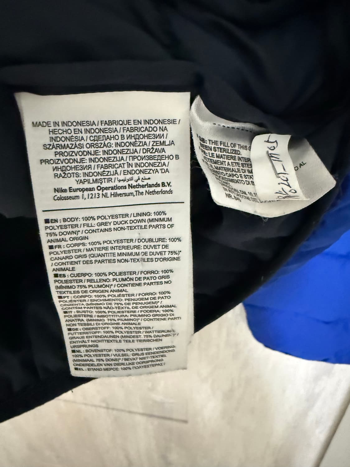 남성 95~100 / 나이키 블루 경량패딩 고프코어 상품이미지5