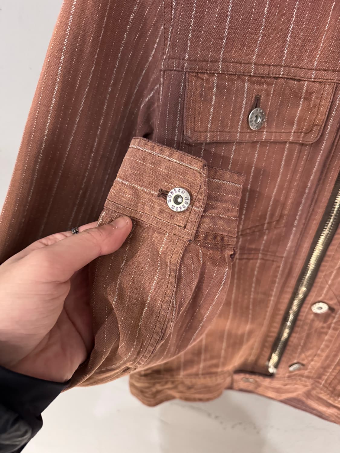 Moderm 워싱 핀 스트라이프 자켓 상품이미지6