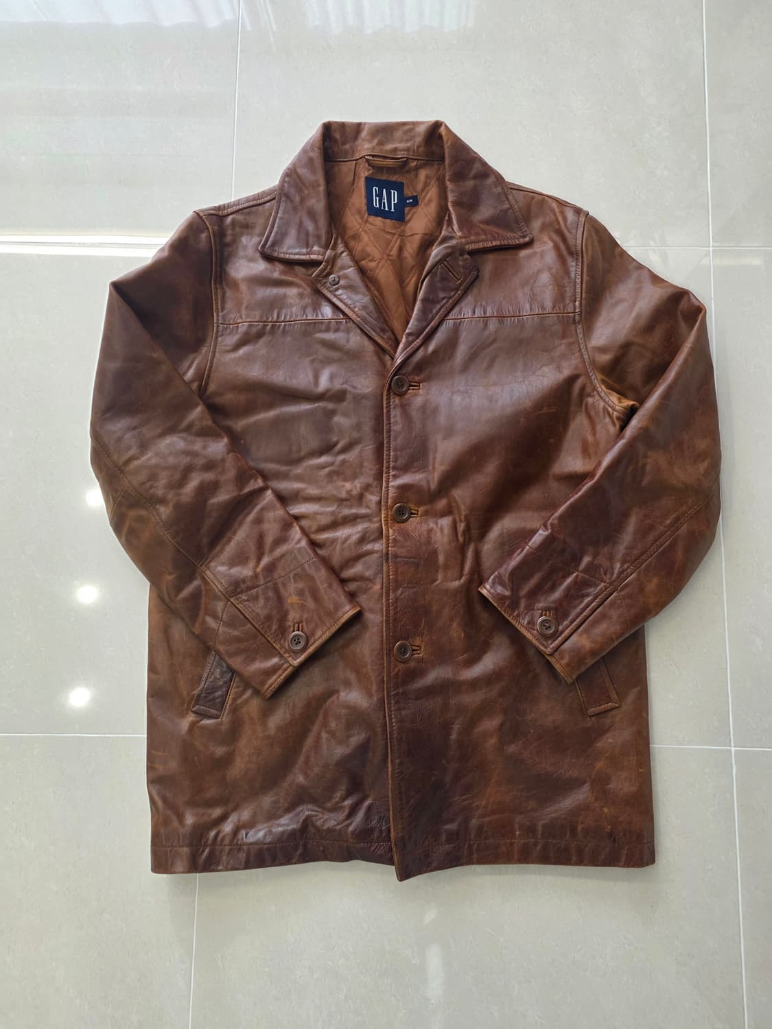 올드 갭 레더 카코트 브라운 상품이미지1