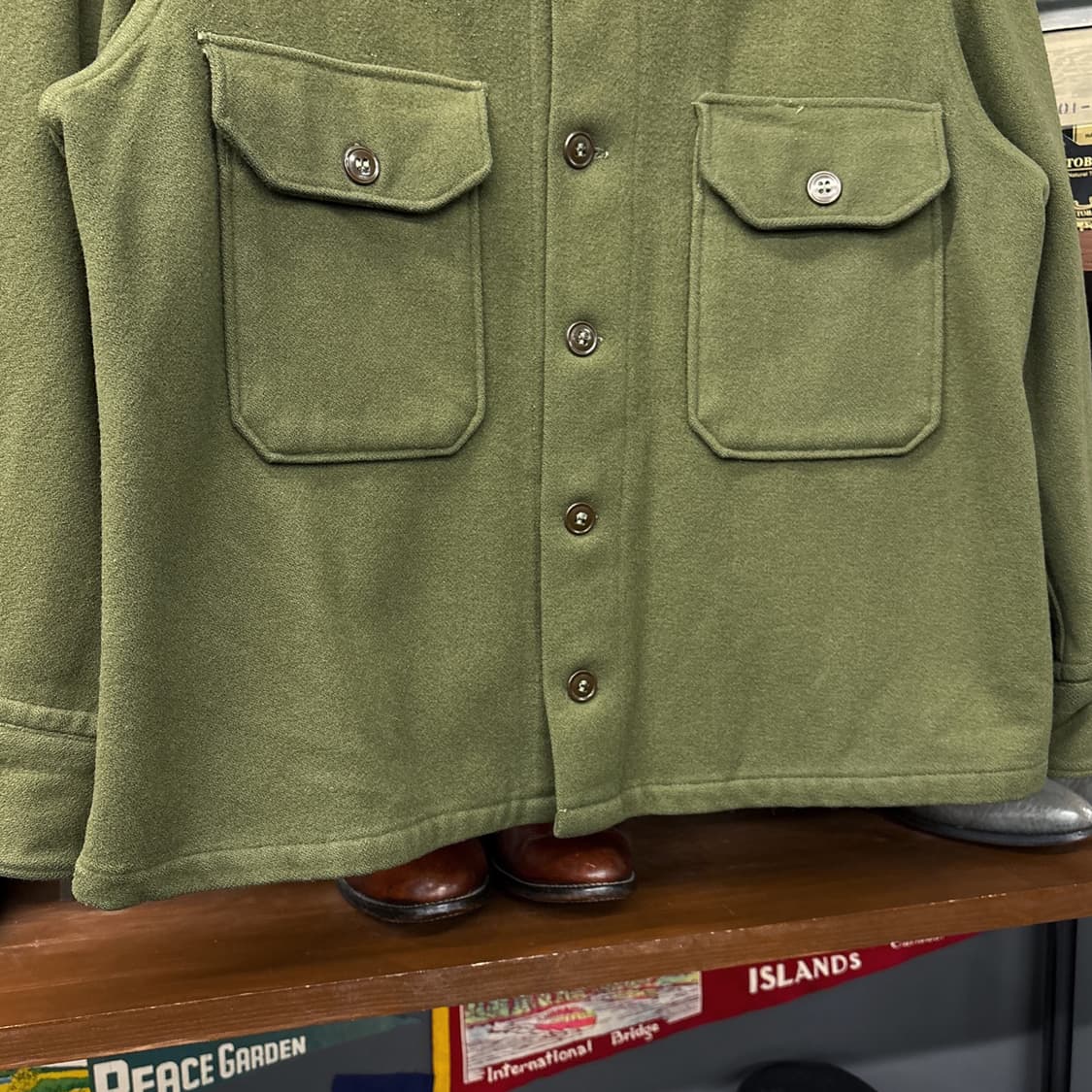 50s US Army 한국전쟁 OG-108 울 필드셔츠 초기형 N1140 상품이미지4