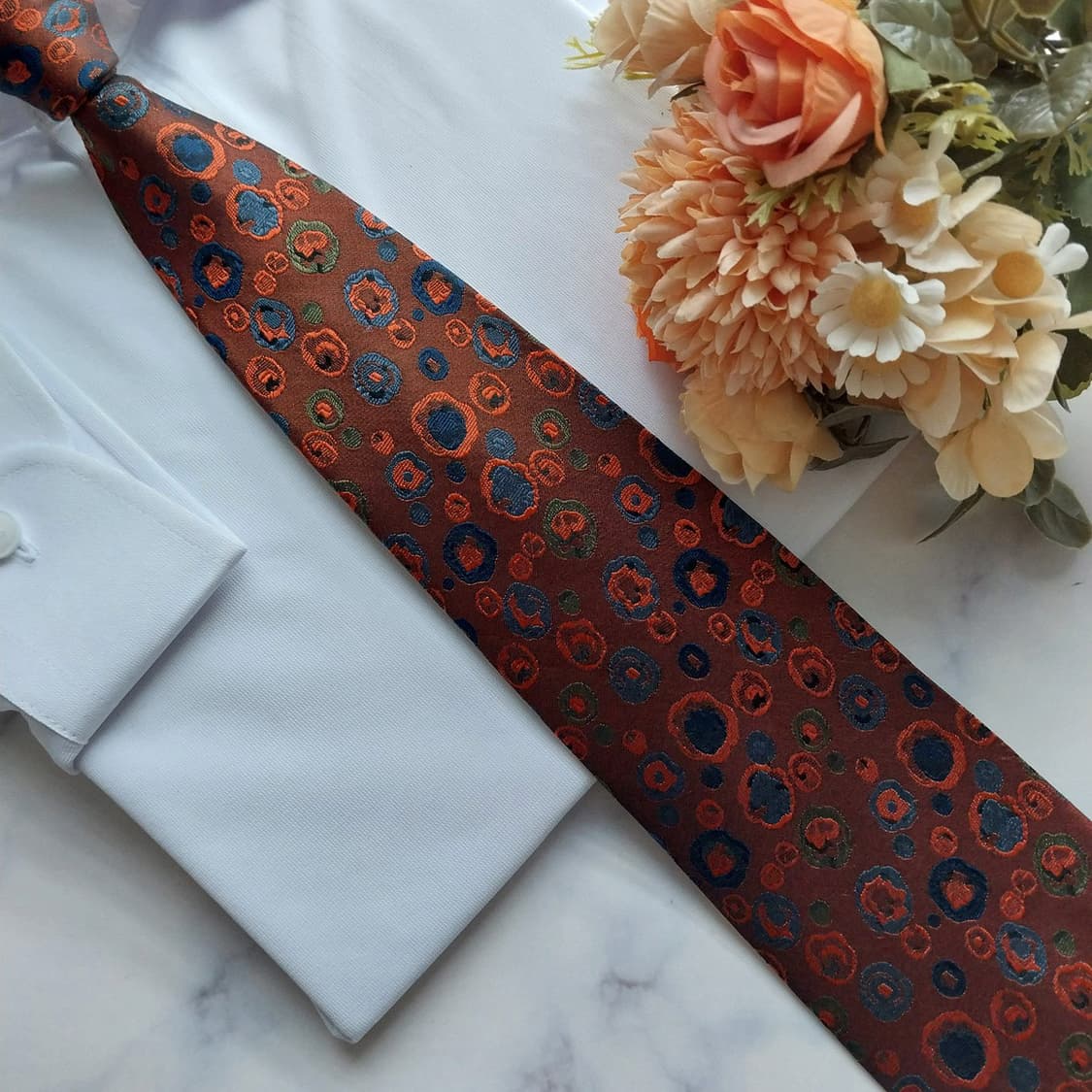 다니엘 라 포레 실크 추상 도트 넥타이 9.5cm A+등급 K1789
 상품이미지8