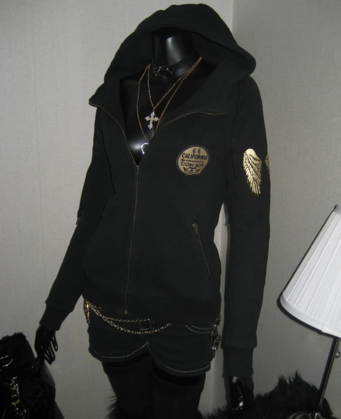 오네갸루 펑크 골드 날개 후드집업 상품이미지3