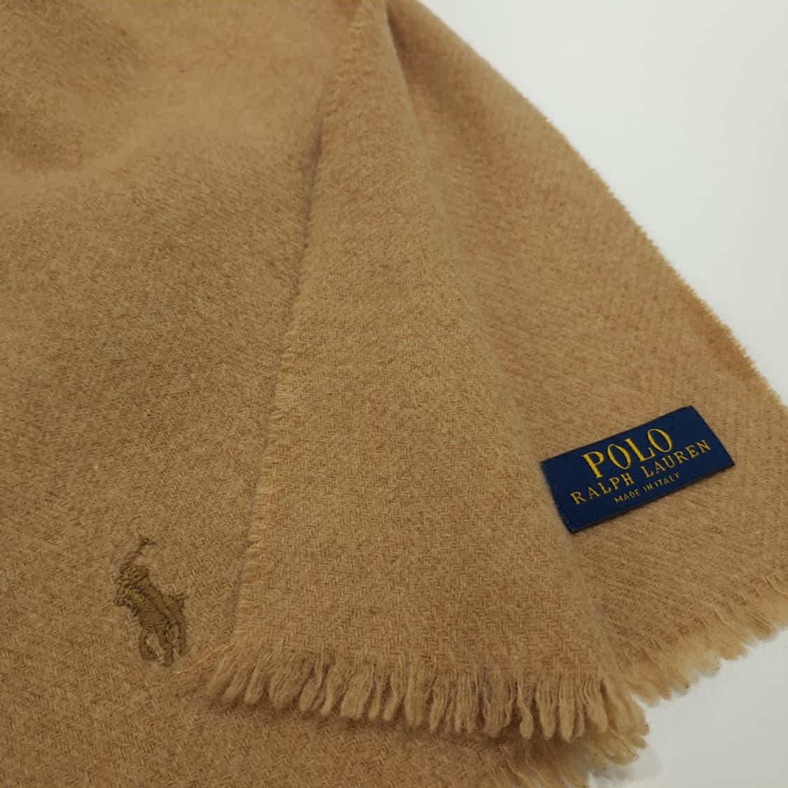 MX195 폴로 랄프로렌 카멜브라운 메리노울 목도리 머플러 상품이미지5