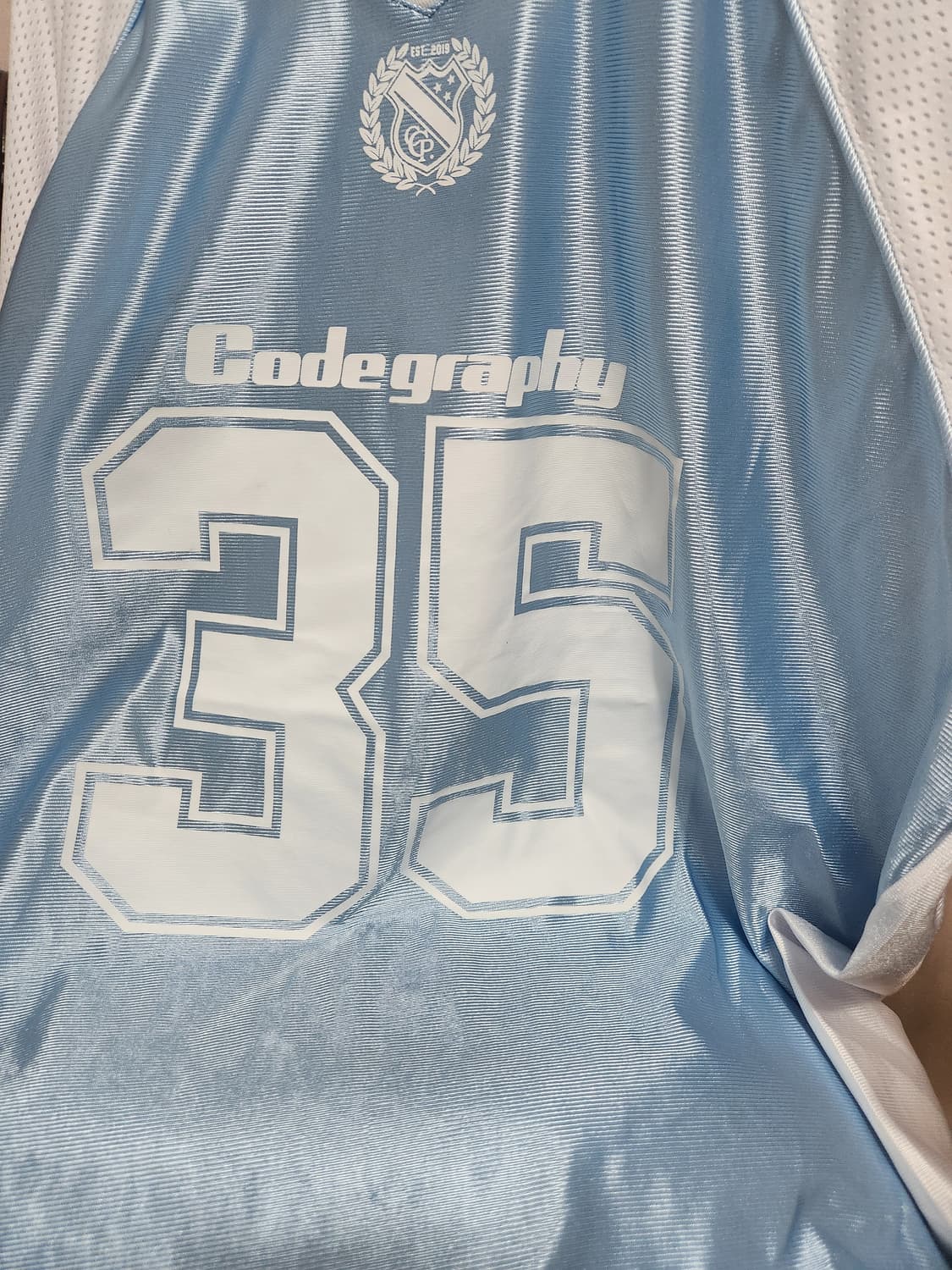 code graphy 35번 메쉬 유니폼 하늘색 상품이미지4