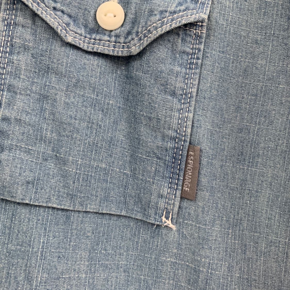 XL 에스피오나지 샴브레이 더블 포켓 워크 반팔 셔츠 상품이미지6