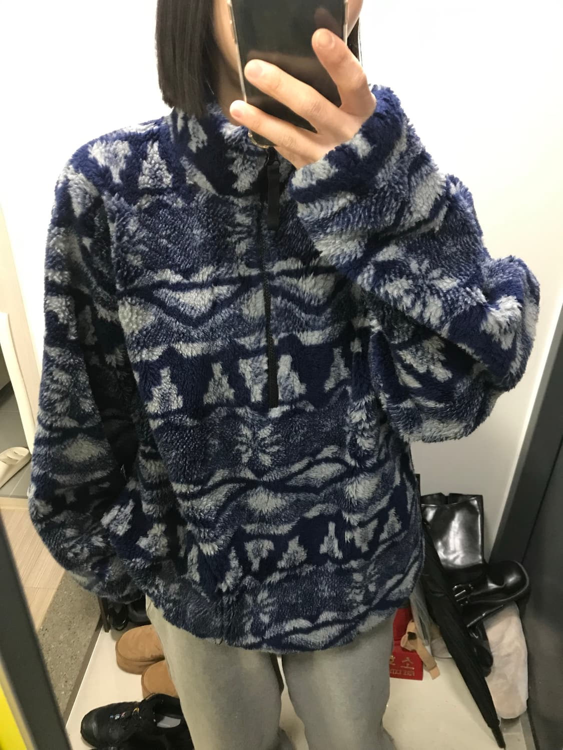 빈티지 에스닉 플리스반집업 상품이미지3