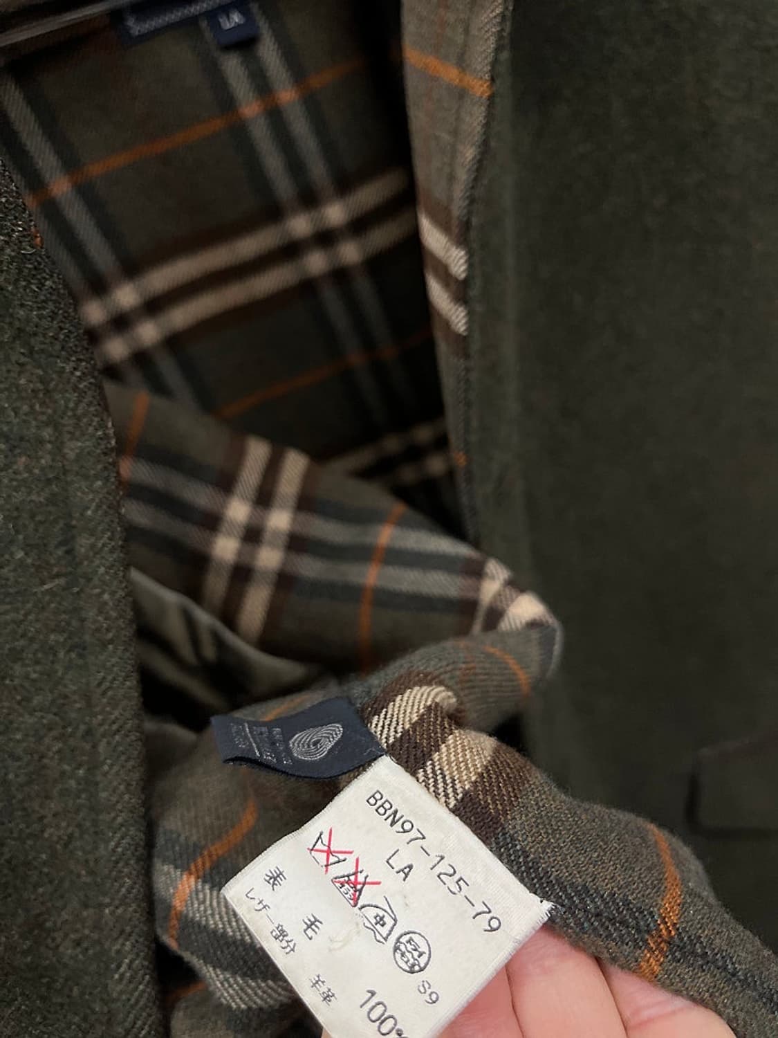 105) 버버리 90s 레더카라 울코트  상품이미지9