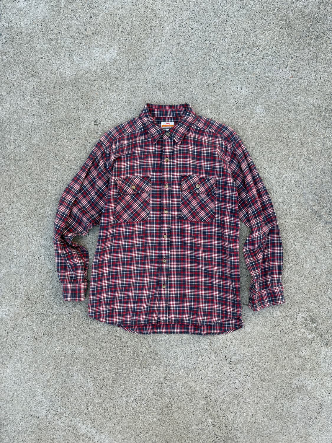 90s 리바이스 오렌지탭 플란넬 셔츠 상품이미지1