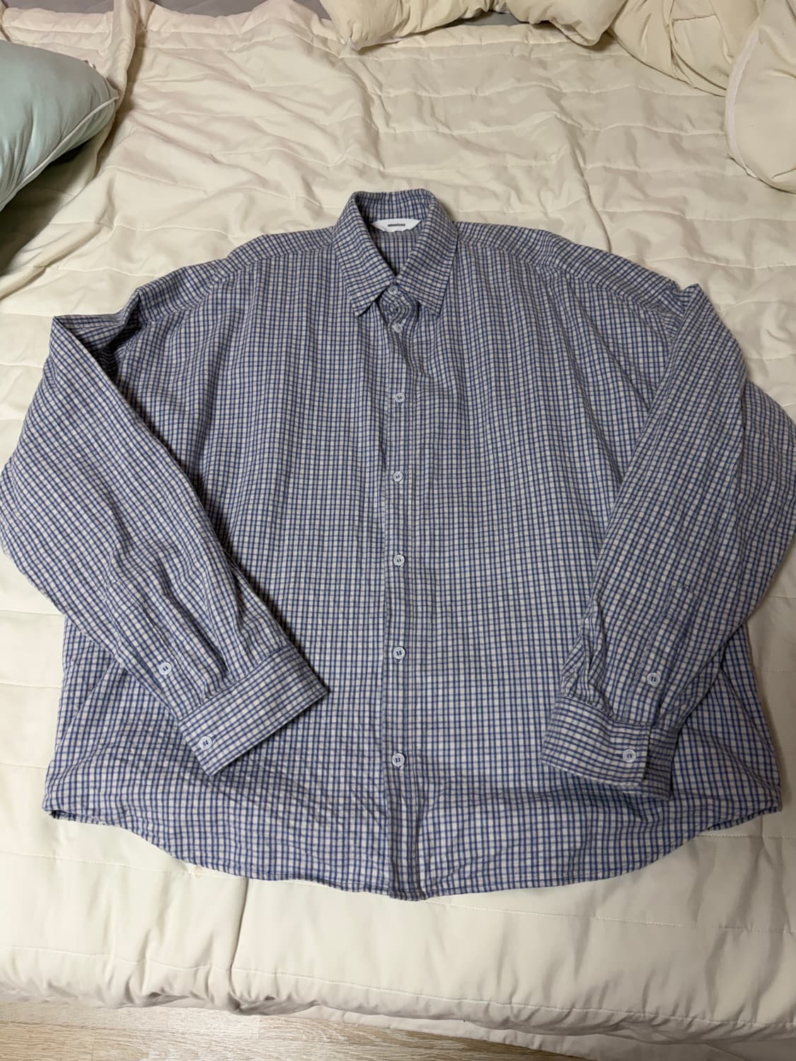 (1size) 논노드 플렉시블 스트링 셔츠 스카이 블루 상품이미지2