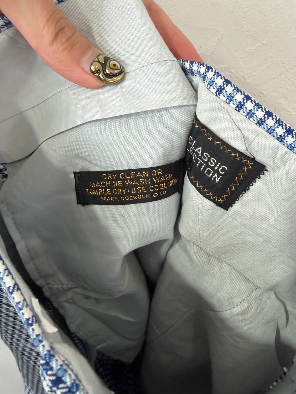 70s 시어스 하운드투스 체크 플레어 트라우저 상품이미지6