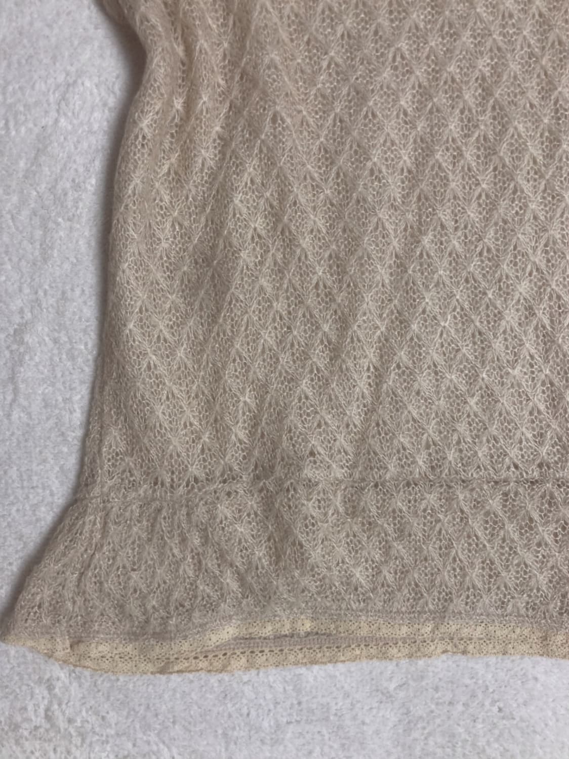 오트밀 반팔 니트 상품이미지3