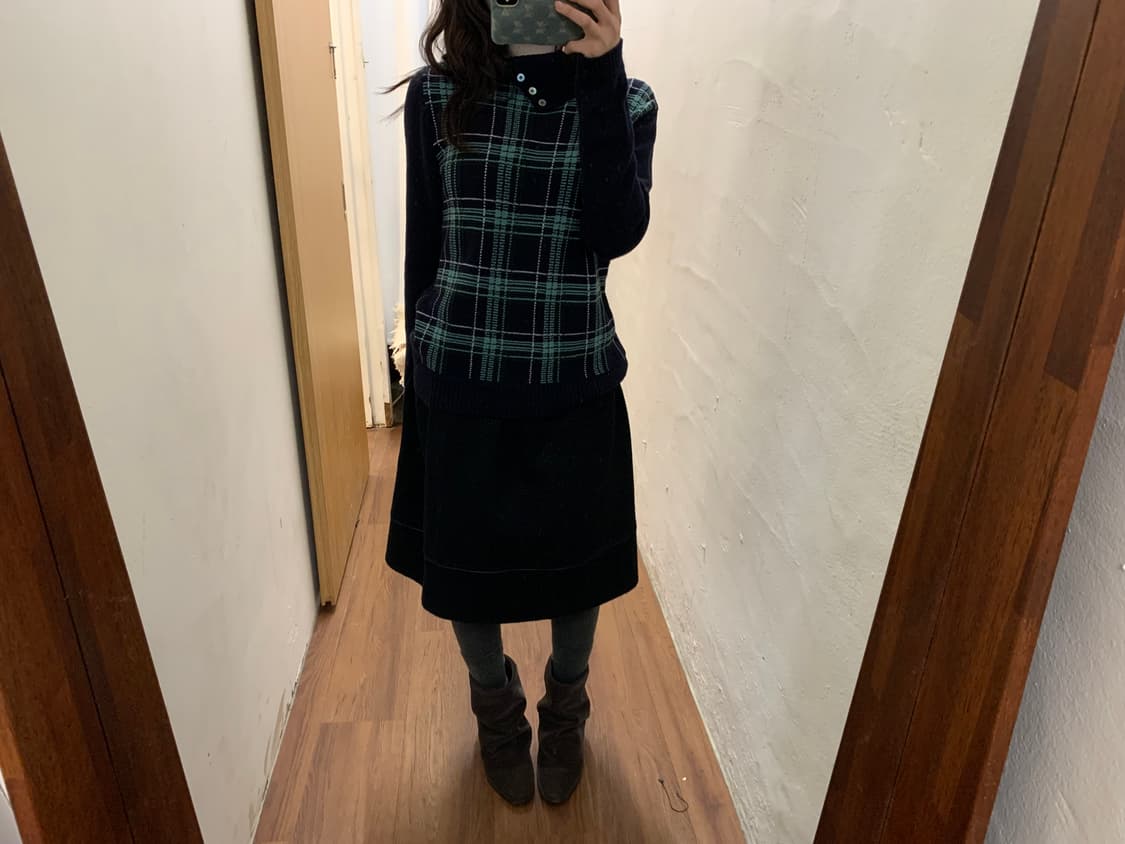 아쿠아스큐텀 체크 니트 상품이미지3