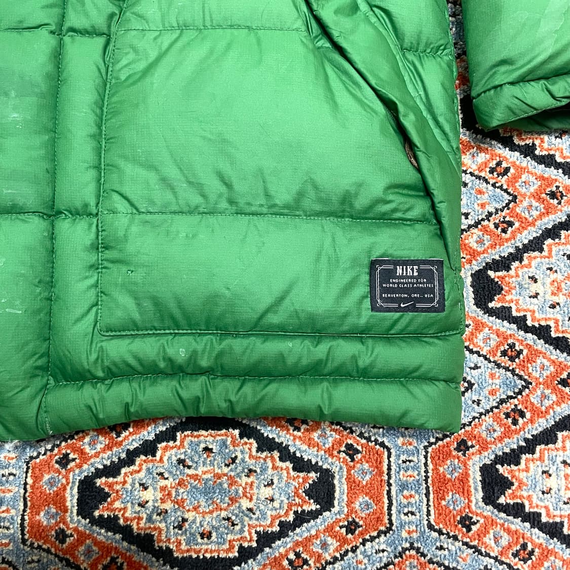 나이키 스우시로고 그린 구스다운 패딩점퍼 여성XS 상품이미지5