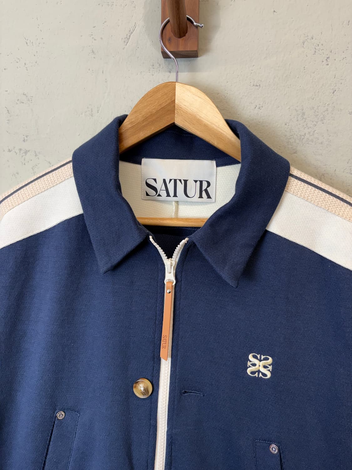 SATUR 세터 로턴 카라 트랙 집업 자켓 클래식 네이비 상품이미지6