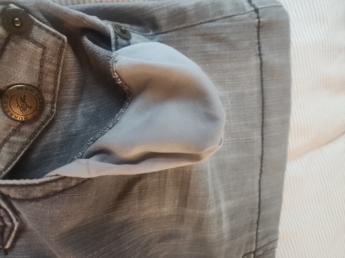 버버리 블루라벨 그레이 흑청 데님 미니 스커트 일본 빈티지 상품이미지10