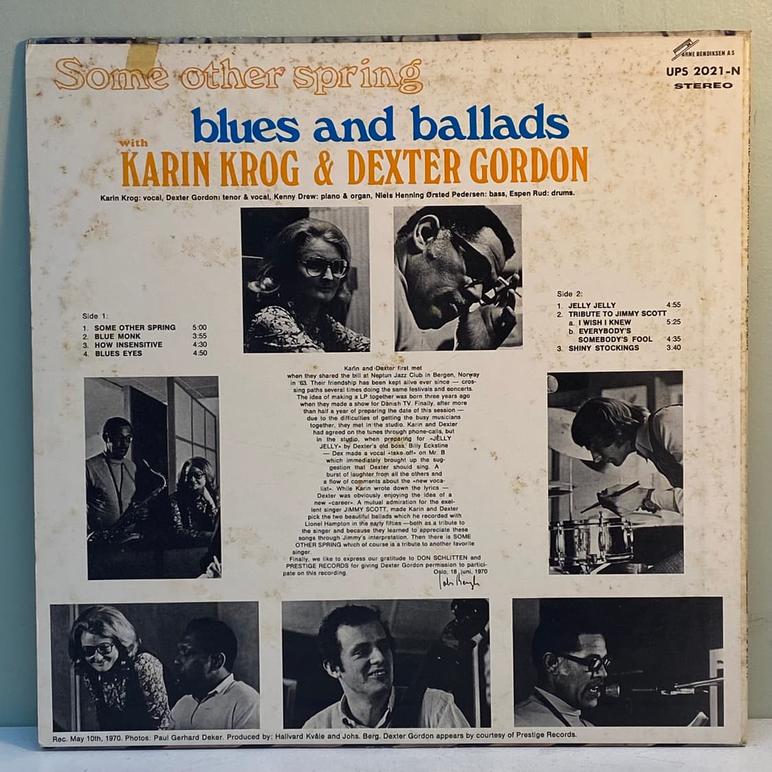 (LP-재즈) Karin Krog & Dexter Gordon 상품이미지2